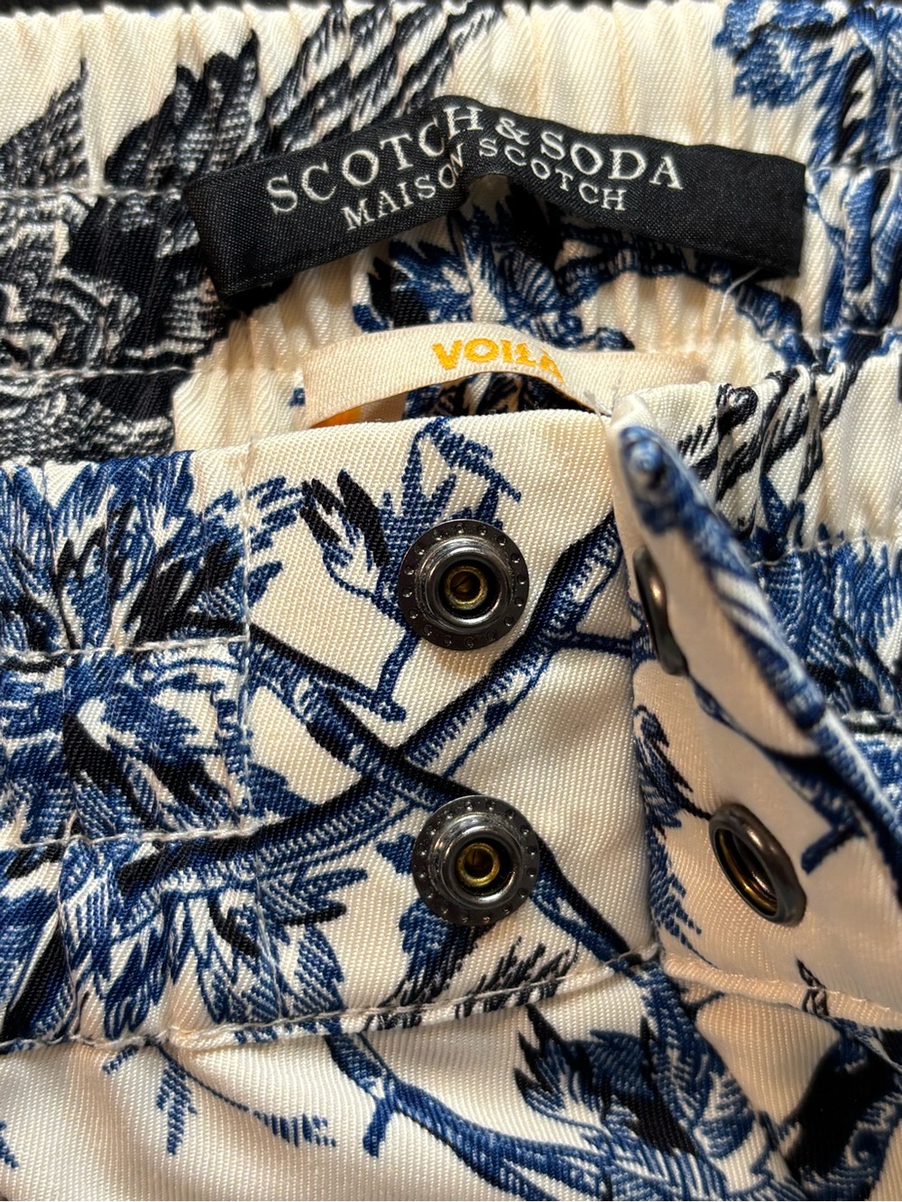 NWOT Scotch & Soda Maison Scotch Blue Birds & Floral Voile Jogger Trousers - Picture 5 of 6